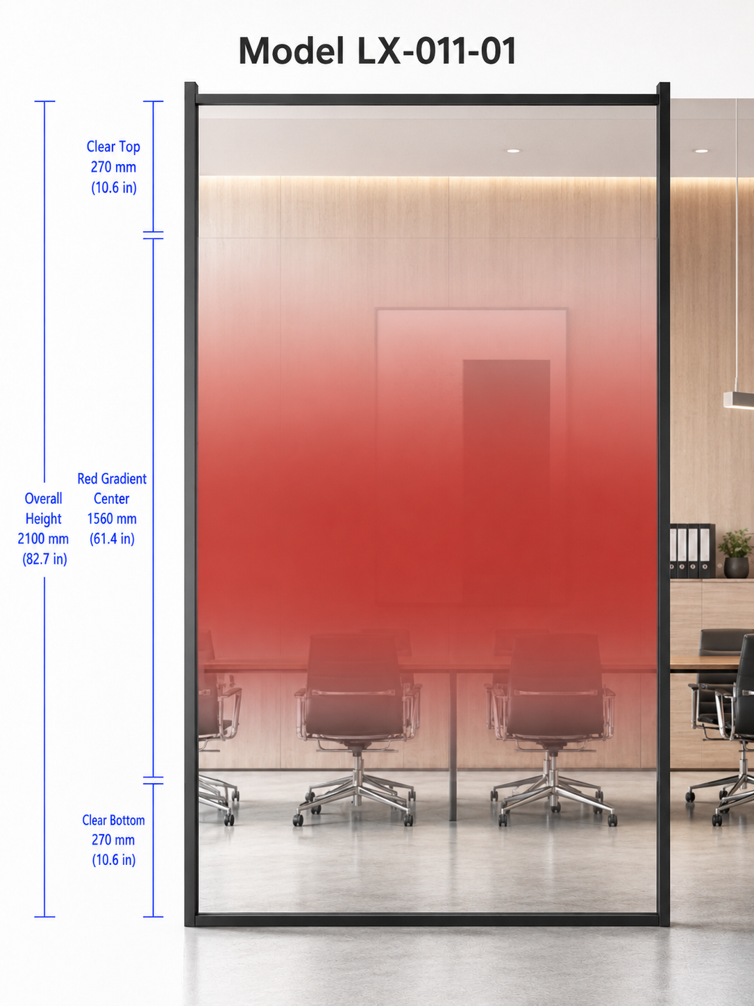 2.10m Width Center Frosted Gradient PET Safety Film-Model LX-011 thumbnail 2