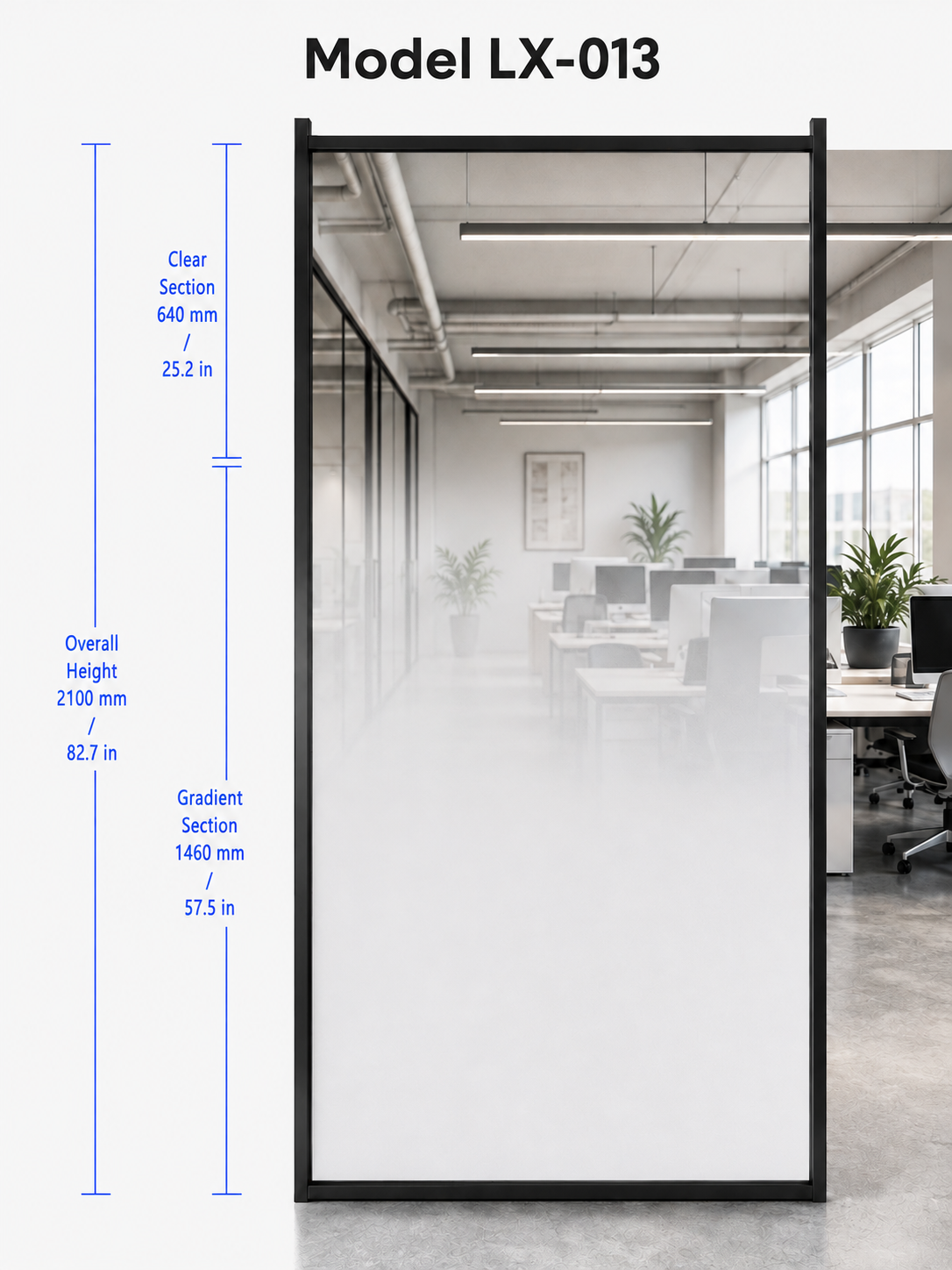 2.10m Width Upward Frosted Gradient PET Safety Film-LX-013