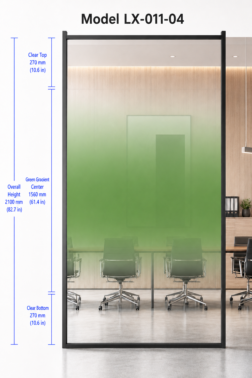 2.10m Width Center Frosted Gradient PET Safety Film-Model LX-011 thumbnail 4